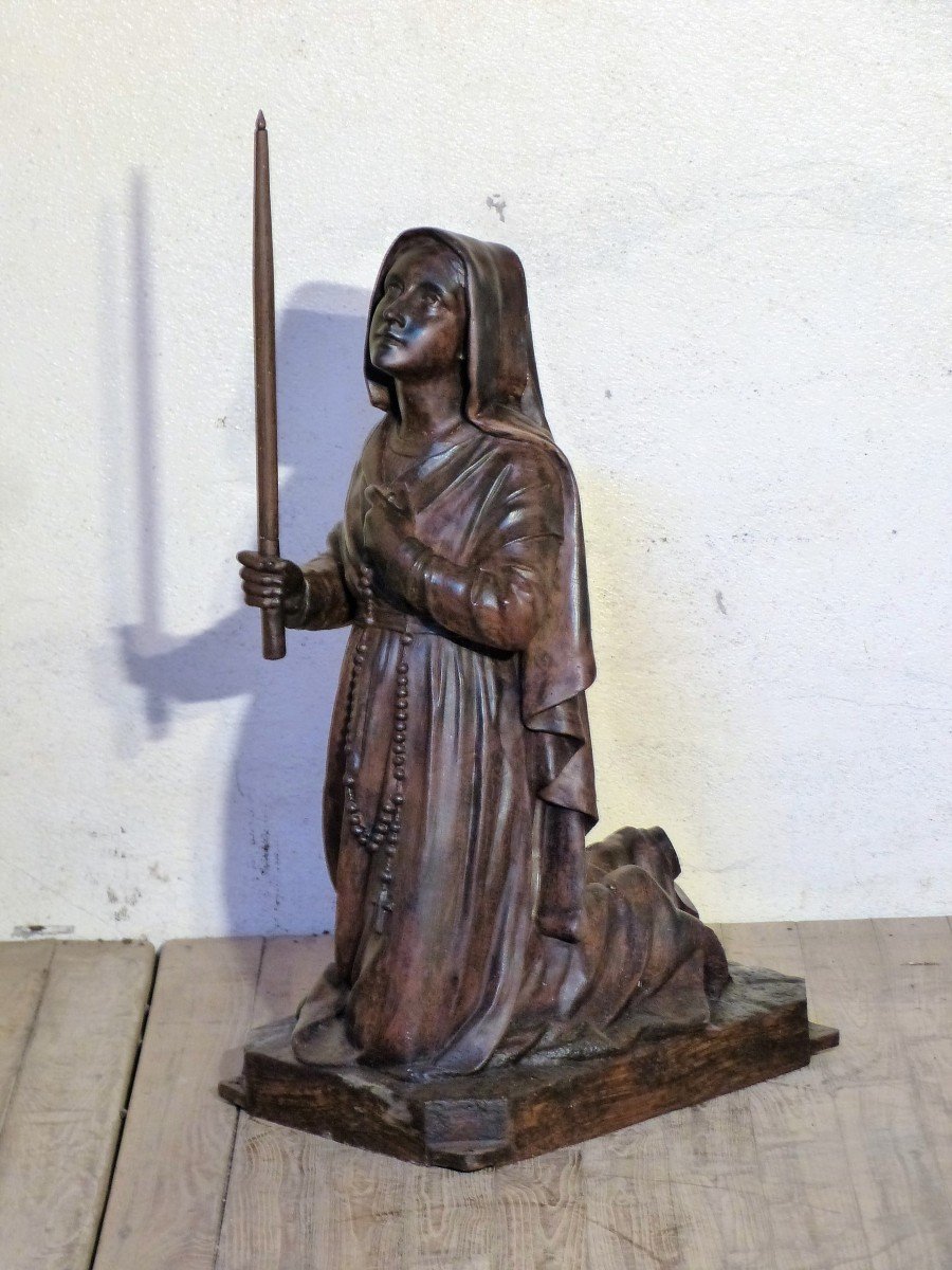 Sainte Bernadette Satue En Fonte De Fer 19ème Institut Catholique De Vaucouleurs