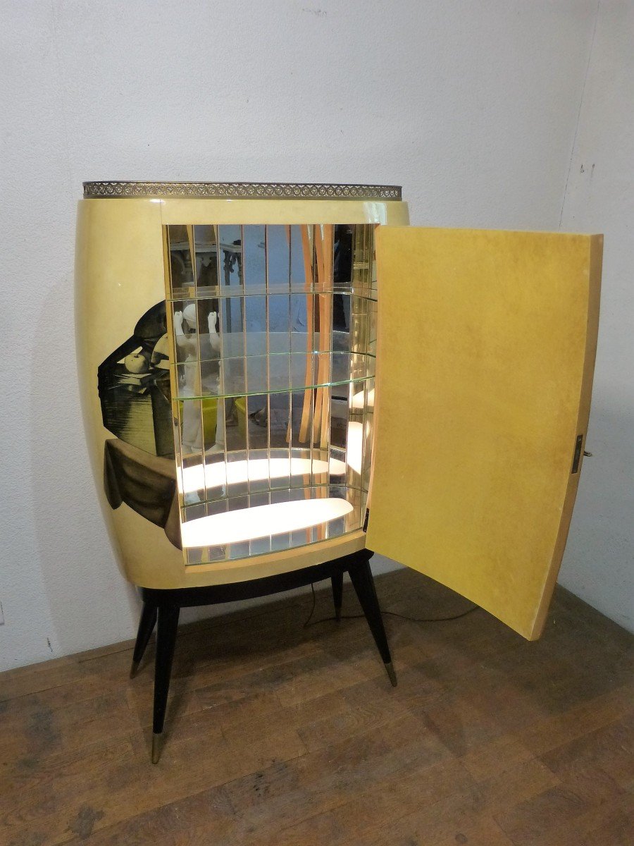 Aldo Tura, Parchment-wrapped Bar Cabinet-photo-2