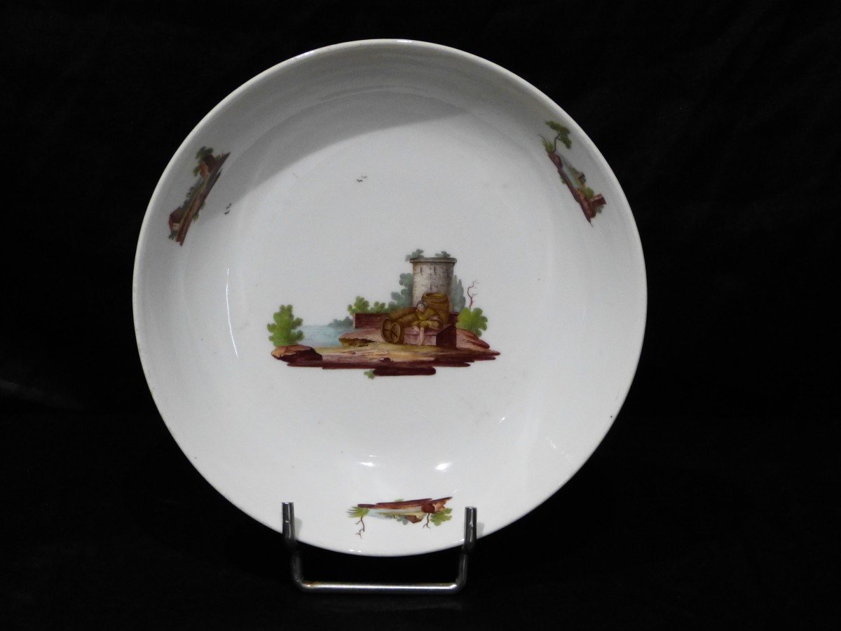 Niderviller 18th Century Porcelain Plate Landscape Decor