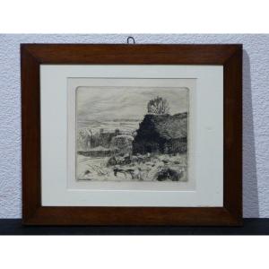 Victor Prouvé Eau Forte Gravure Clou Carnac 1912