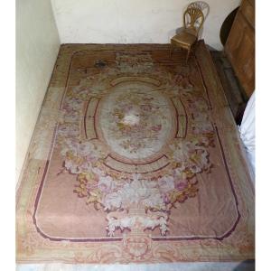 Large Napoleon III Aubusson Rug To Restore 415 X 290 Cm