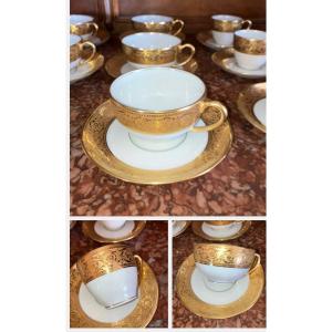 Thistle Haviland Limoges Gold Porcelain Tea And Coffee Service