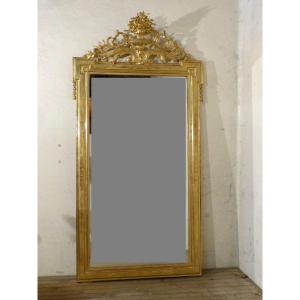 Large Golden Mirror 19th, 200 X 101.5 Cm