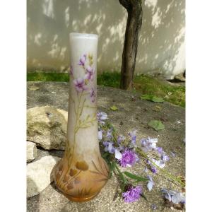 Daum Nancy Vase Art Nouveau Cardamine Des Prés 21 Cm