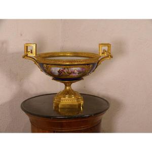 Napoleon III Sèvres Porcelain Cup Mounted Gilt Bronze