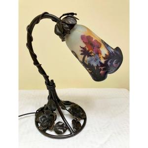 Lampe Muller Frères Lunéville Art Nouveau Anémones 