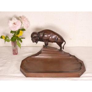 Guido Empty Pocket In Bronze Bison Art Deco Cubist