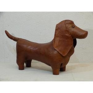 Leather Dog By Dimitri Omersa Footrest 1960s