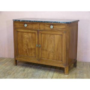 Small Louis XVI Period Buffet In Mahogany With Marble Top