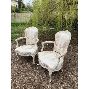 Pair Of Louis XVI Cabriolet Armchairs 18th Century