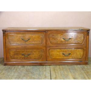 Large Art Nouveau Drawer Unit 2 Meter Sideboard Counter In Mahogany
