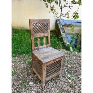 Rare Petite Chaise De Montagne Garde-manger à Clair Voie 