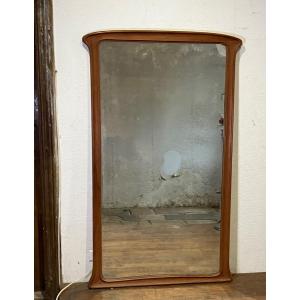 Grand Miroir Art Nouveau En Acajou Blond 160 X 96 Cm