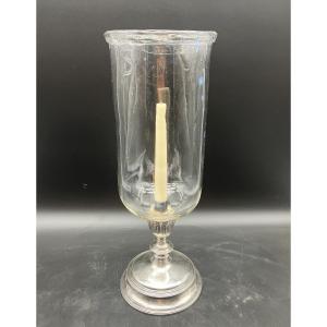 Rare 18th Century Silver And Crystal Tealight Holder 