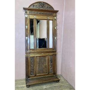 vestiaire porte manteaux en noyer Napoléon III largeur 1 mètre
