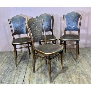 Thonet Série de 4 chaises bistrot 