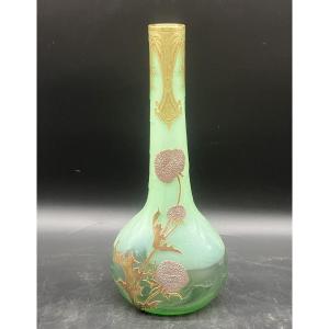 Montjoye Théodore Legras Vase art nouveau aux chardons 