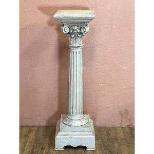 Colonne sellette en bois laqué 19ème siècle Napoléon III 