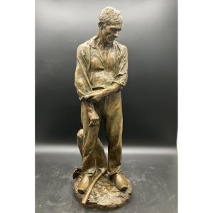 Aimé Jules Dalou Le Grand Paysan Bronze Susse Frères Numbered Founder
