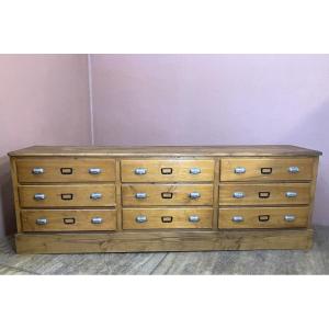 Large Fir 9-drawer Craft Cabinet 248 Cm