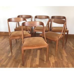 Johannes Andersen Set Of 6 Scandinavian Teak Chairs Model 16 Uldum Mobelfabrik