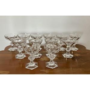 Baccarat Harcourt Set Of 12 Crystal Champagne Glasses