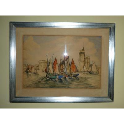 Frank Will, Watercolor La Rochelle 64 X 84 Cm