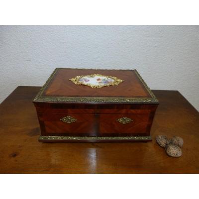 Tahan Paris Box Napoleon III Rosewood, Bronze And Porcelain