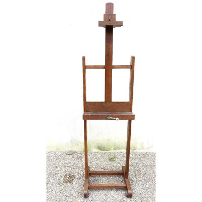 Small 19th Crank Painter's Easel, Oak