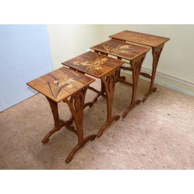 Emile Gallé - Art Nouveau Butterfly Nesting Tables