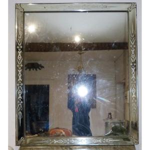 Grand Miroir De Venise 141 X 121 Cm, 19ème Siècle