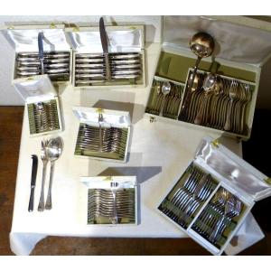 Housewife Christofle America 124 Pieces Luc Lanel Silver Metal