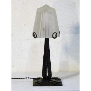 Müller Frs Luneville Art Deco Mushroom Lamp