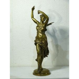 Eugène Delaplanche Bronze Nymphe Chloris Barbedienne Fondeur