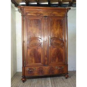 Large Burgundian Wardrobe In Walnut Early 19th