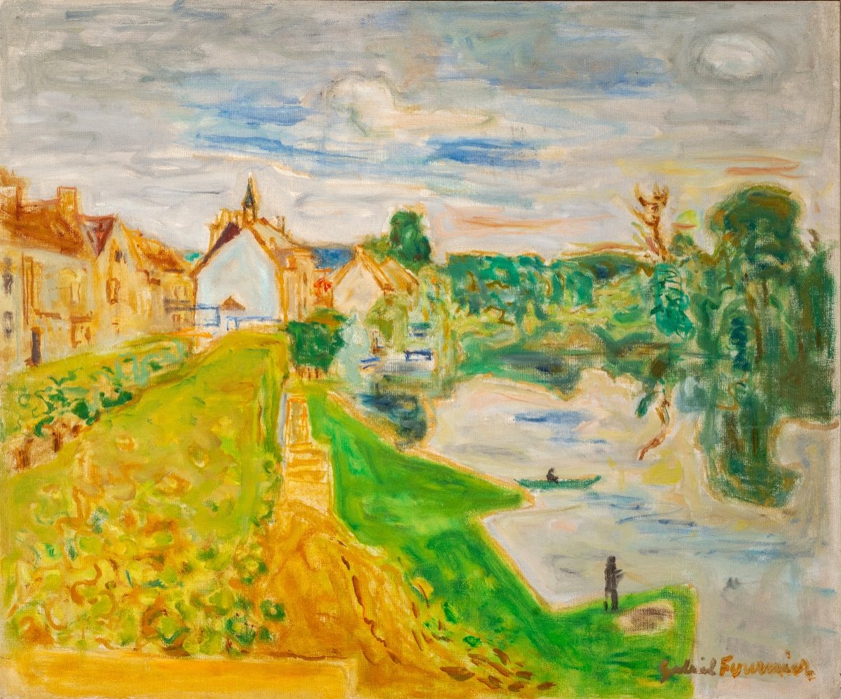 Gabriel Fournier (1893-1963). Vue De Nemours. Vers 1954-1955