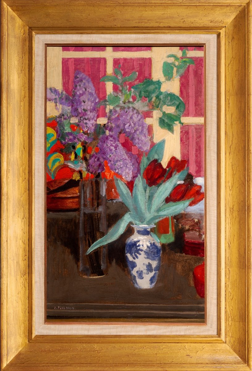 Jules Flandrin (1871-1947). Tulipes et lilas, vers 1911-1912-photo-2