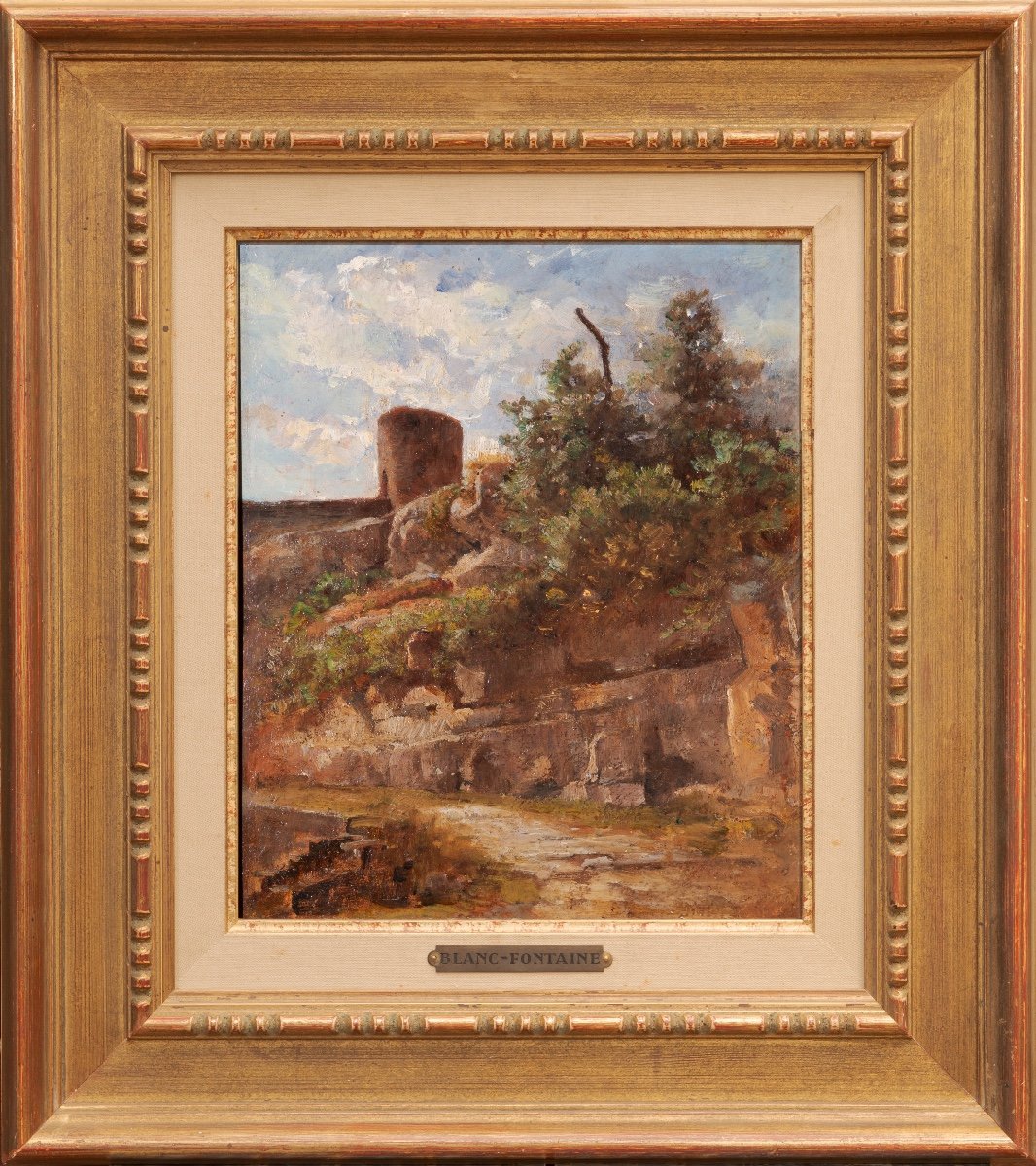 Henri Blanc-fontaine (1819-1897). Landscape At Crémieu (isère). The Great Walls-photo-2