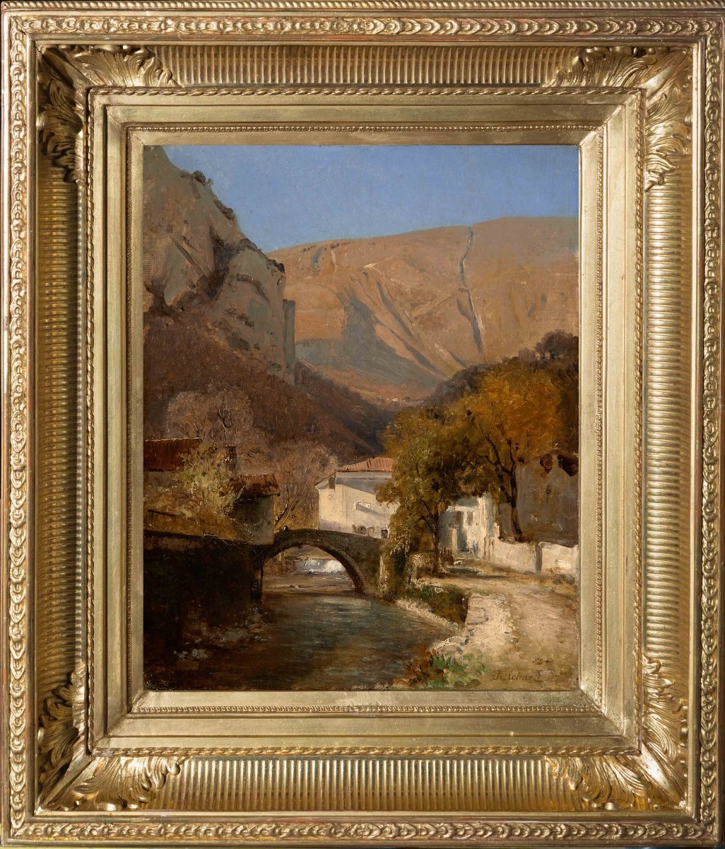 Jean-alexis Achard (1807-1884). The Sassenage Bridge, Towards Grenoble, Isère-photo-2