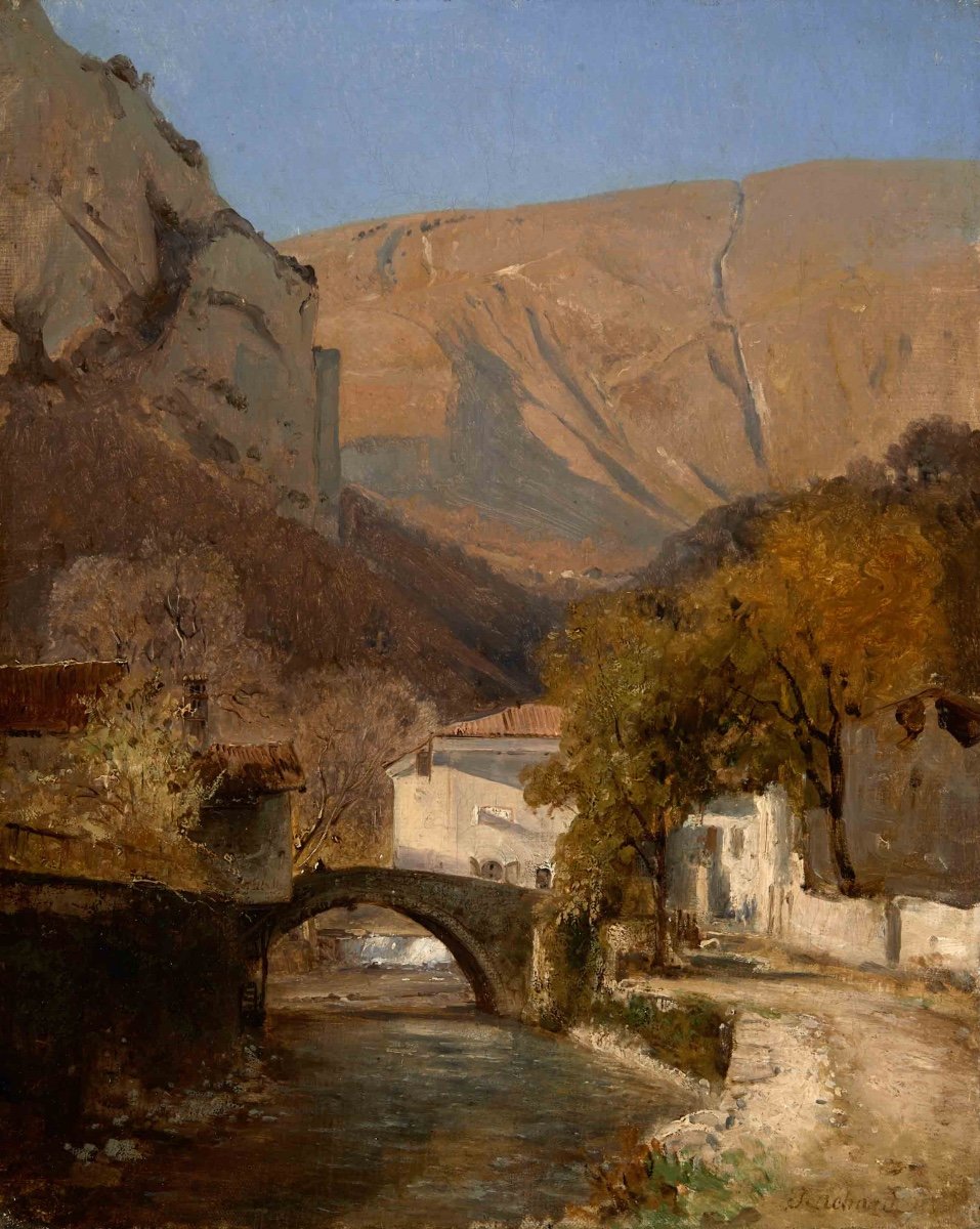 Jean-alexis Achard (1807-1884). The Sassenage Bridge, Towards Grenoble, Isère