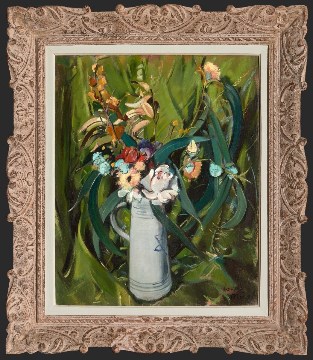Louise Morel (1898 -1974). Fleurs dans un vase-photo-2