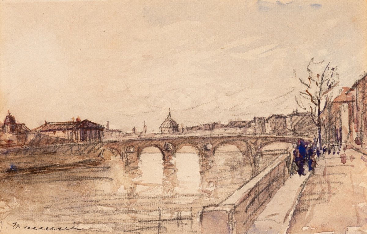 Jacques Traversier (1875-1935). Les quais à Toulouse, avril 1921