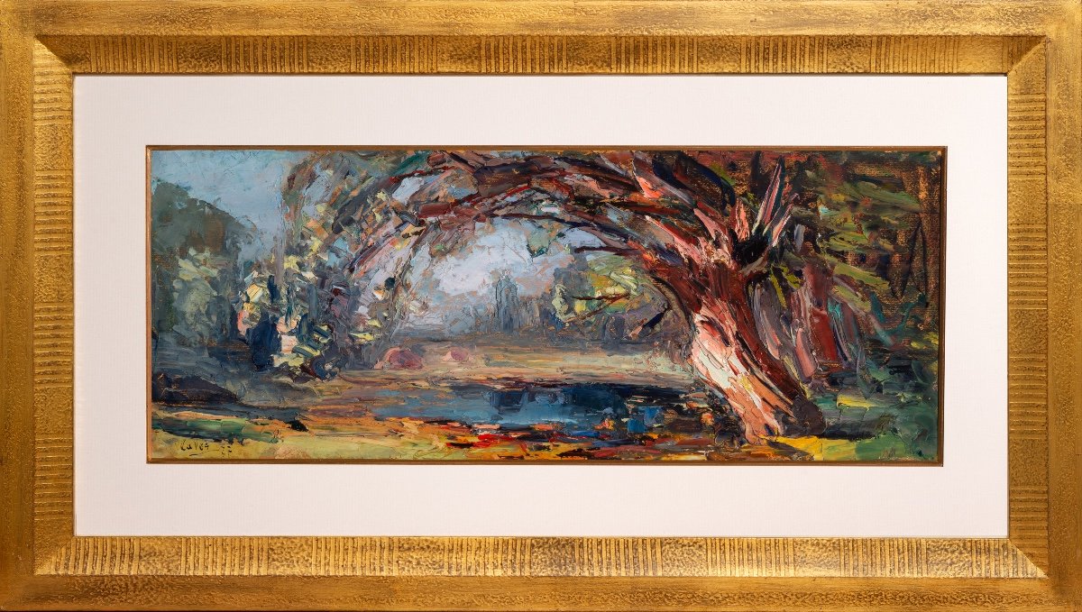 Pierre Calès (1870-1961). Light On The Pond, 1927-photo-2