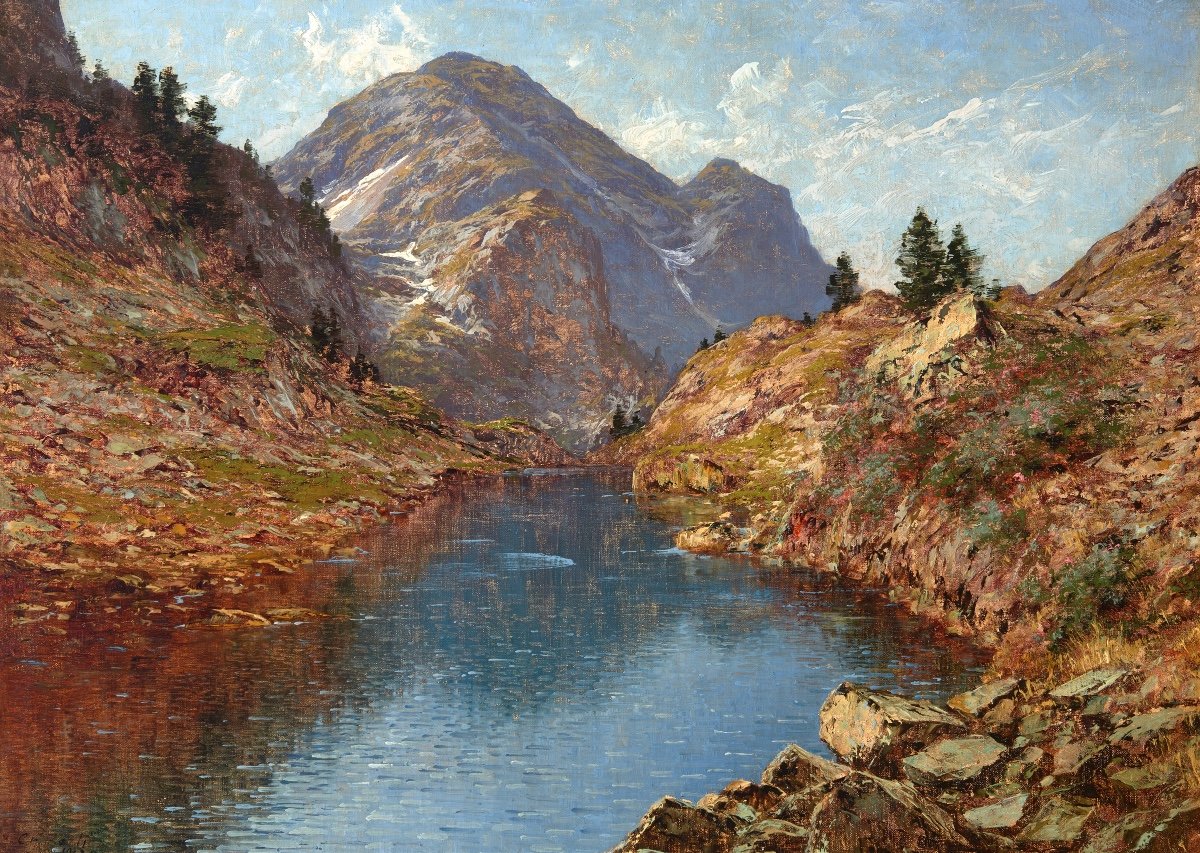 Charles Bertier (1860-1924). Lake Léama, Belledonne Massif