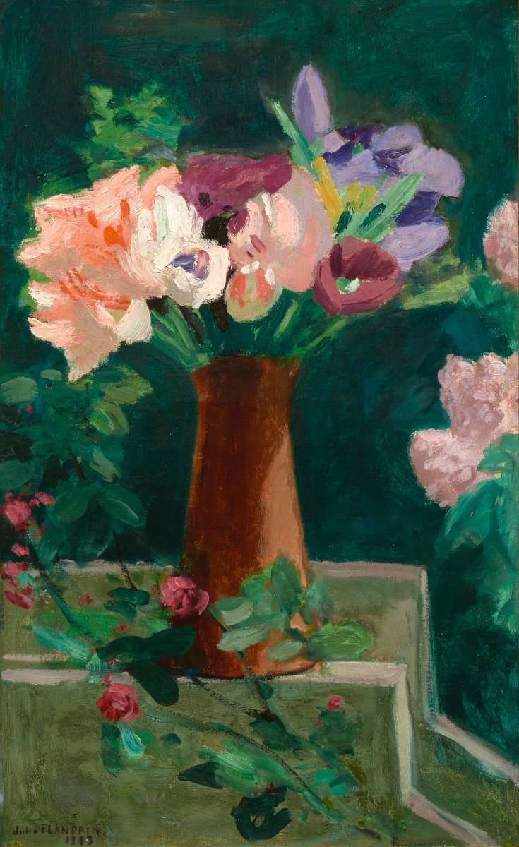 Jules Flandrin (1871-1947). Garden Flowers