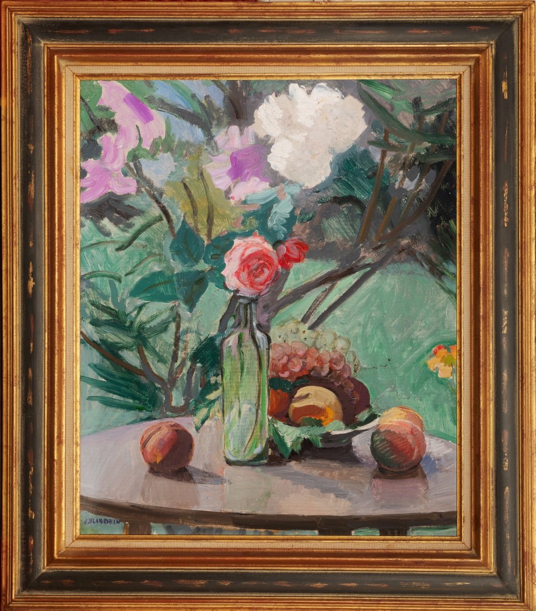 Jules Flandrin (1871-1947). Still Life With Rose-photo-2