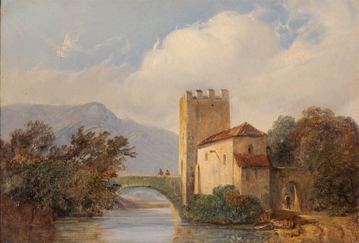 Jean-alexis Achard (1807-1884). Bridge Over The Rhône In Sault