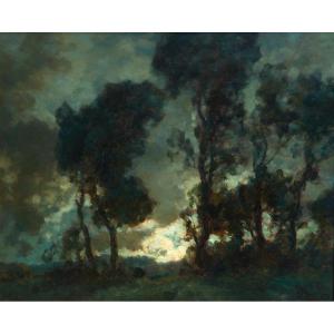 François Cachoud (1866-943). Lever de lune après la pluie