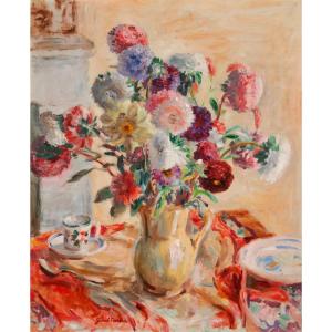 Gabriel Fournier (1893-1963). Nature Morte Aux Pivoines