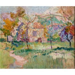 Victor Charreton (1864-1936). Landscape In Spring.
